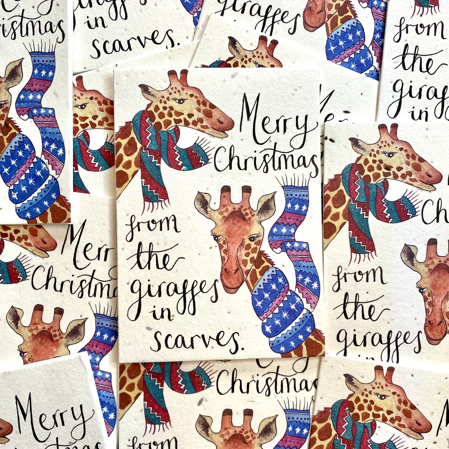 Giraffes in Scarves card