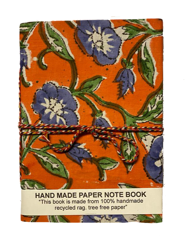 Medium Orange Floral Notebook