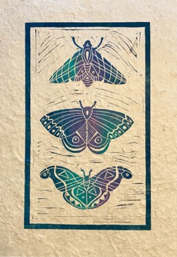 Moth Lino Print